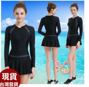 來福，G424超偉加大連身長袖裙游泳衣泳裝M-5L正品，售價980元