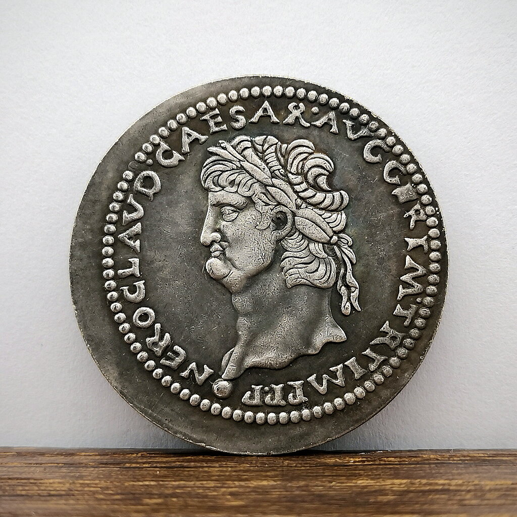 古羅馬國王銀幣銀元 羅馬國王NERO CLAVDIVS硬幣仿古錢幣收藏工藝