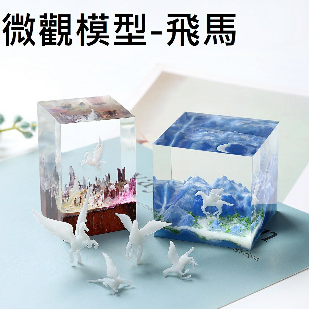【微觀模型-飛馬】3D立體 飛馬 天馬 馬 模型 滴膠素材 水晶膠填充物