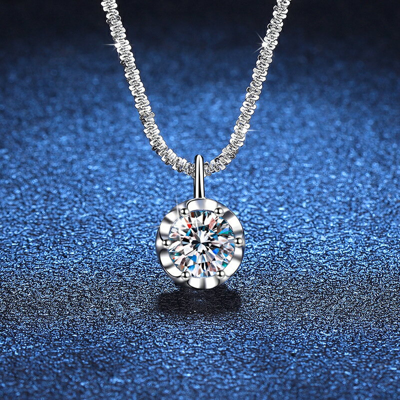 【巴黎精品】現貨+預購 莫桑鑽石項鍊飾品配件925純銀項鍊-奢華閃耀1克拉鑽石項鏈莫桑鑽項鍊a1cn109