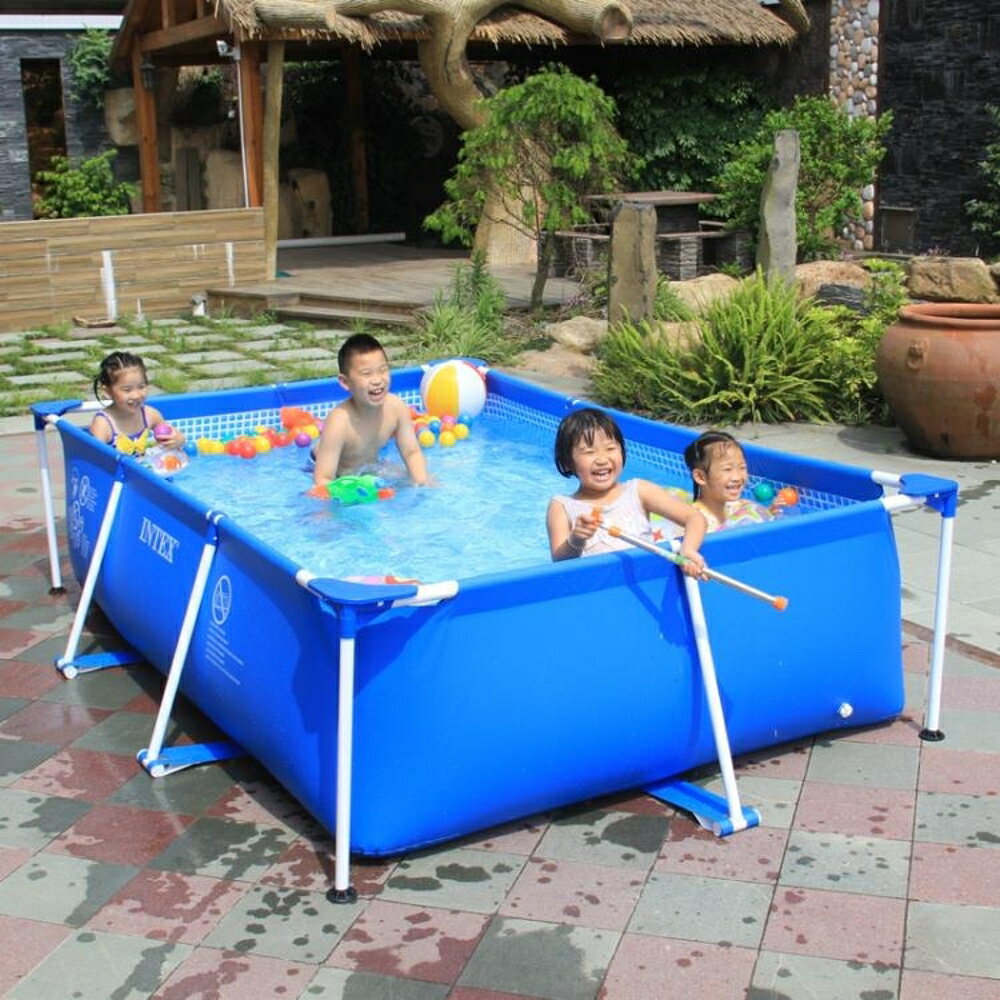泳池 INTEX支架兒童游泳池家用成人戶外超大號小孩加厚水上樂園養魚池 MKS免運 清涼一夏钜惠