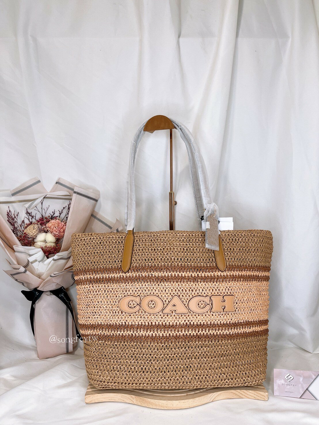美國代購🇺🇸台灣現貨 Coach 草編托特包