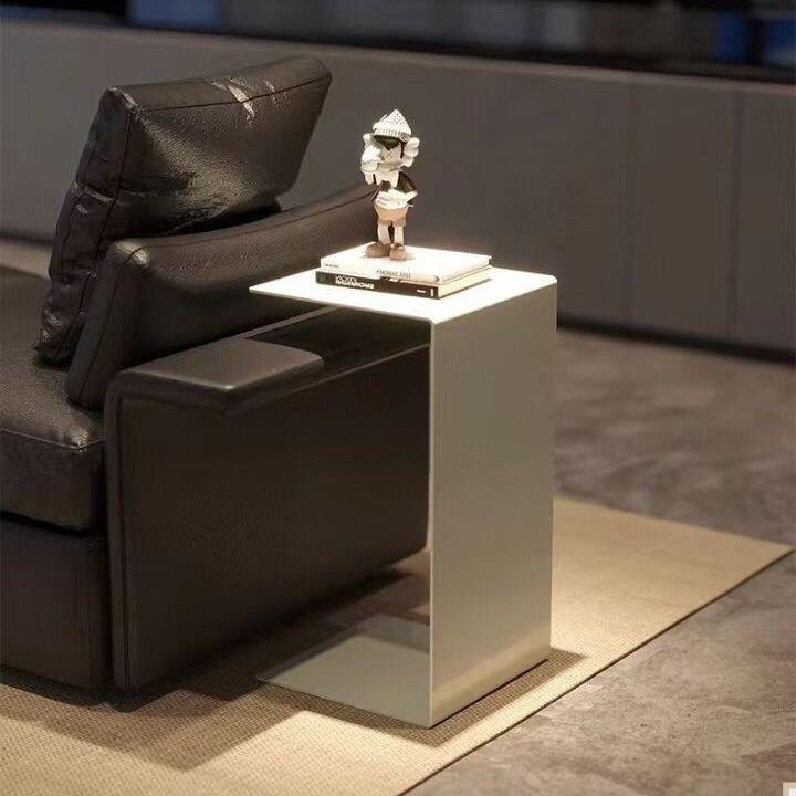 免運 不銹鋼茶幾 茶幾 邊幾 角幾 意式極簡沙發邊幾輕奢簡約客廳C型直角創意飄窗角幾移動不銹鋼桌 全館八折 工廠直銷 店長推薦 y5614