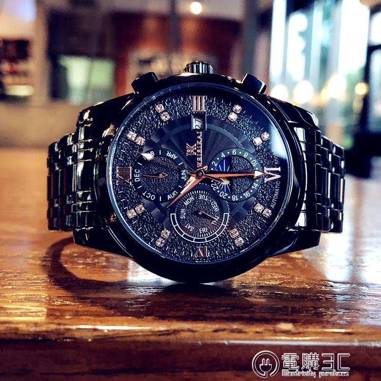 2021新款時尚潮流男士手錶全自動機械錶防水夜光鏤空陀飛輪精鋼錶