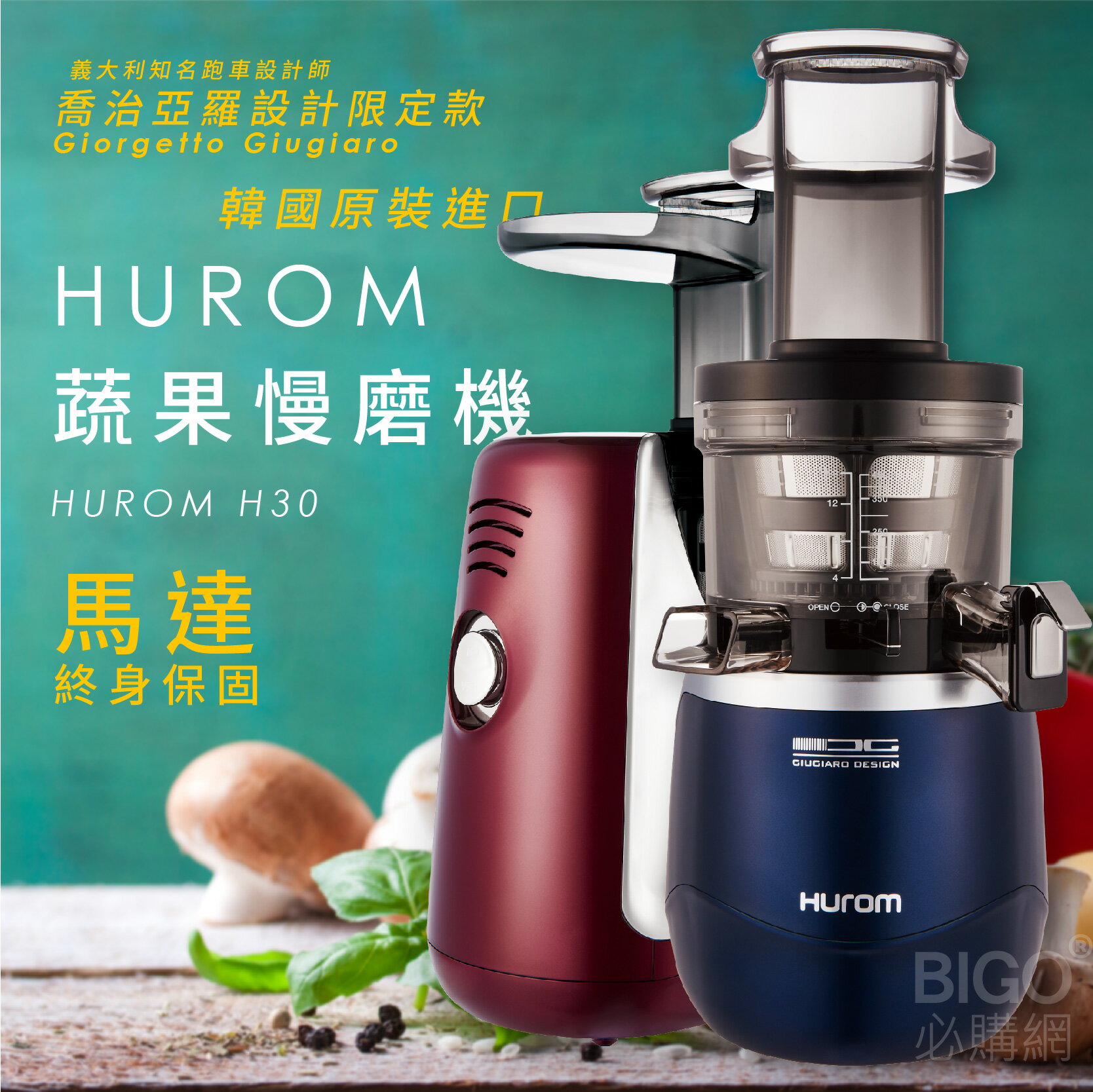 【24期0利率】HUROM 蔬果慢磨機 喬治亞羅設計 韓國原裝 料理機 果汁機 冰淇淋機