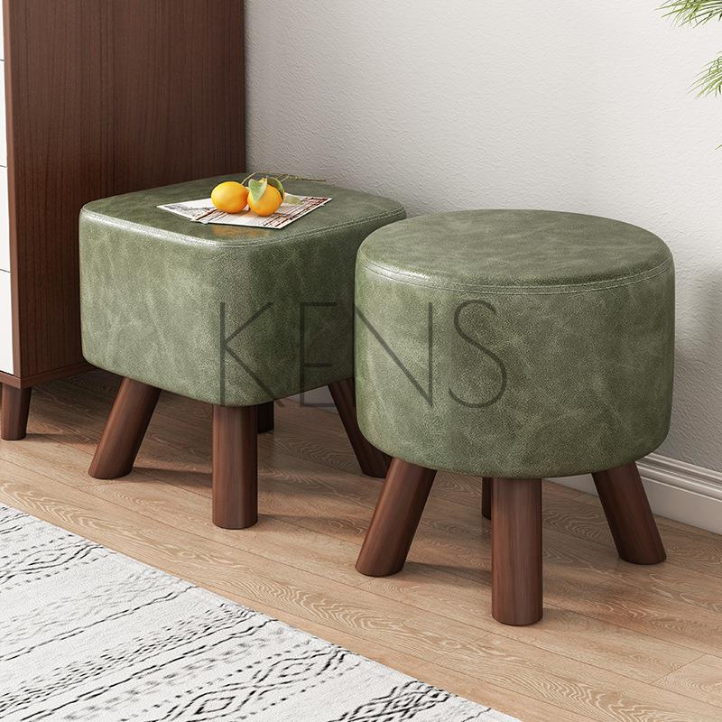 沙發凳 凳子 北歐實木小凳子家用可愛小矮凳布藝時尚創意小圓凳子小椅子換鞋凳