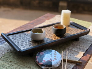 泰國竹編木質托盤長方形復古茶盤家用SPA茶室日式點心裝飾果盤