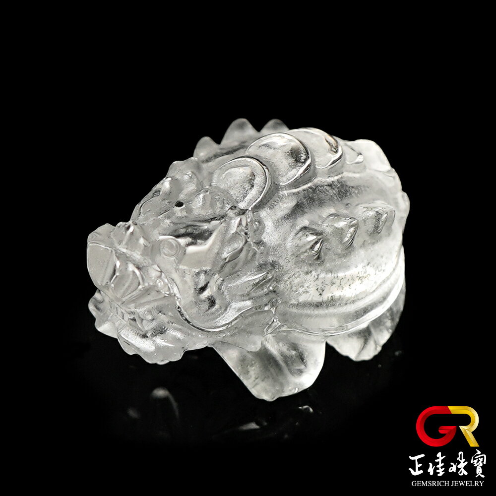 白水晶 富貴長壽 招財龍龜 21g 白水晶雕刻
