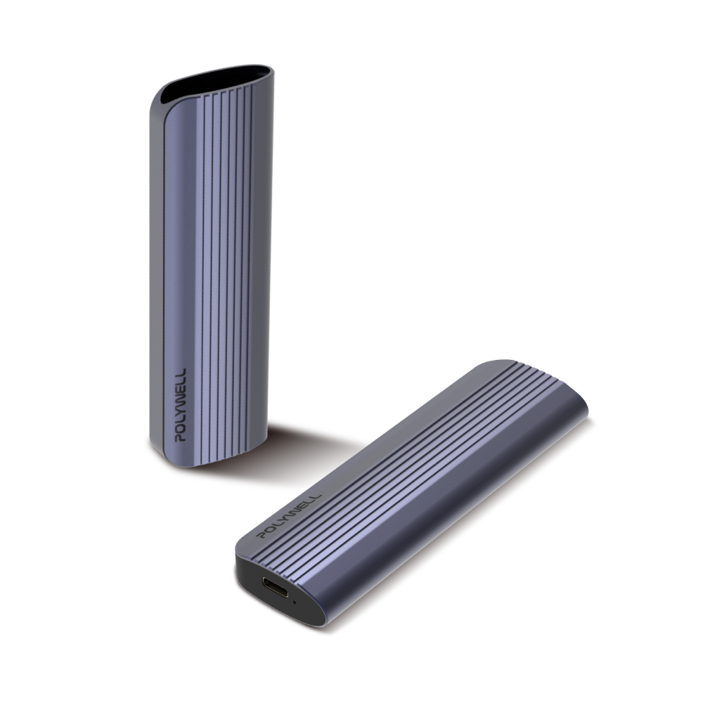 POLYWELL M.2 SSD行動硬碟外接盒 NVMe/NGFF雙協議 Type-C介面 瑞昱晶片 寶利威爾 台灣現貨【全館299免運＋領券再折】 1