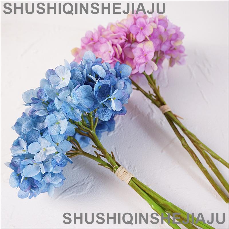 滿280元出貨 仿真花 假花 可開發票 法式浪漫風繡球花束仿真花餐桌茶幾裝飾大朵假花婚慶花藝攝影道具