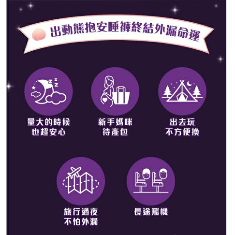 好自在熊抱安睡褲L 4片 夜用生理褲衛生棉 1