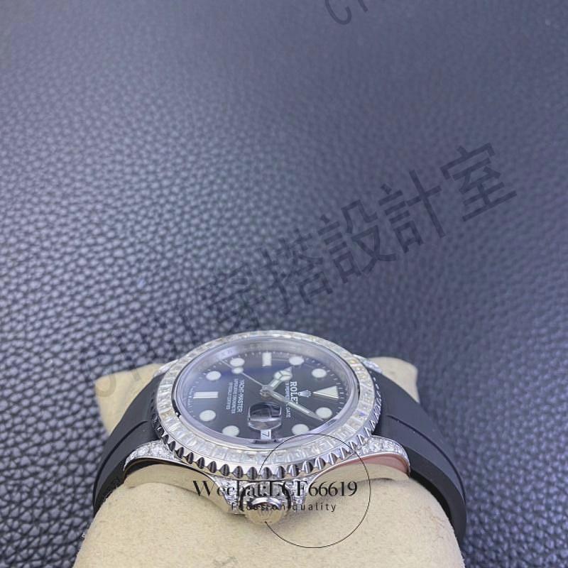 精緻時尚，商務休閒男士鑽石外圈黑色錶盤日期顯示自動機械手錶，高級豪華男士橡膠錶帶腕錶【亞德機械五金家居】 5