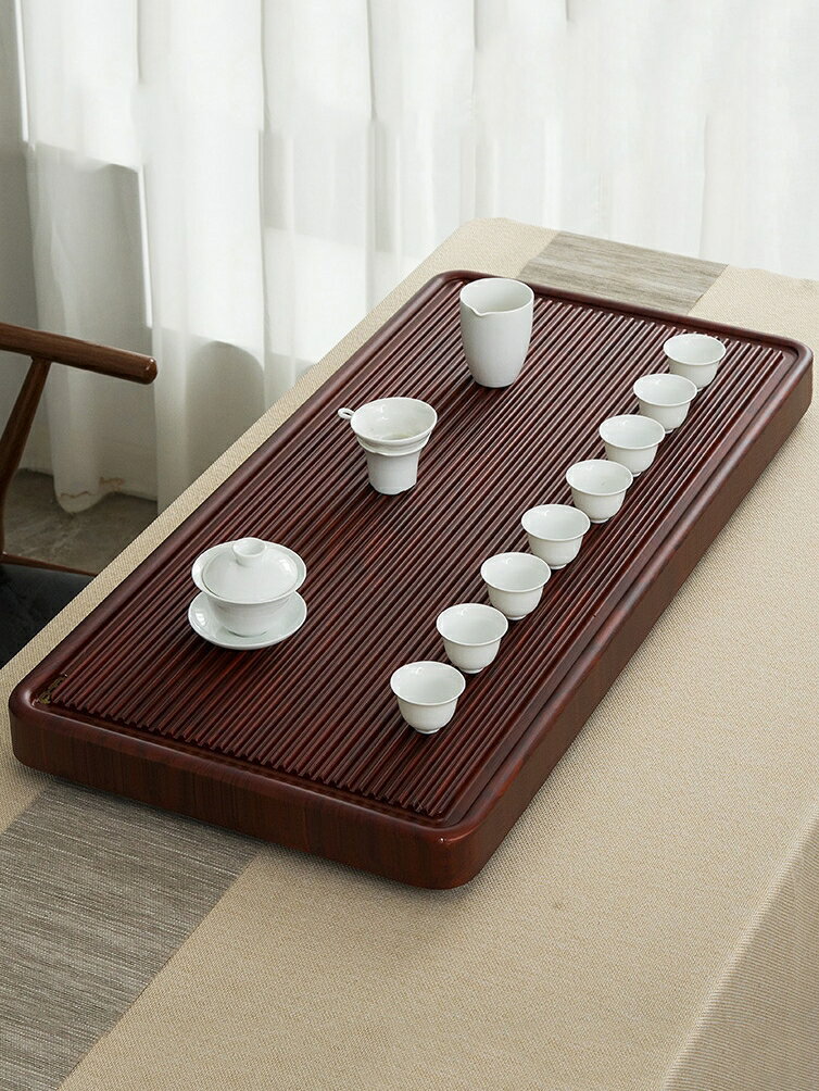 茶盤實木家用整塊茶臺電木簡易大號小型排水茶海茶具套裝竹制花梨