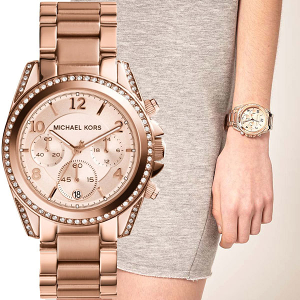 Michael Kors-指定商品-瑰麗晶鑽三眼計時女腕錶(MK5263)-41mm-玫瑰金面鋼帶【刷卡回饋 分期0利率】