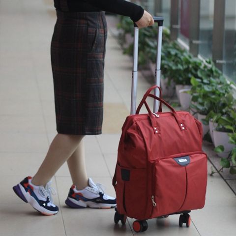 拉桿包 韓版拉桿旅行包雙肩行李袋防水女手提拉桿可拆卸大容量登機旅游男
