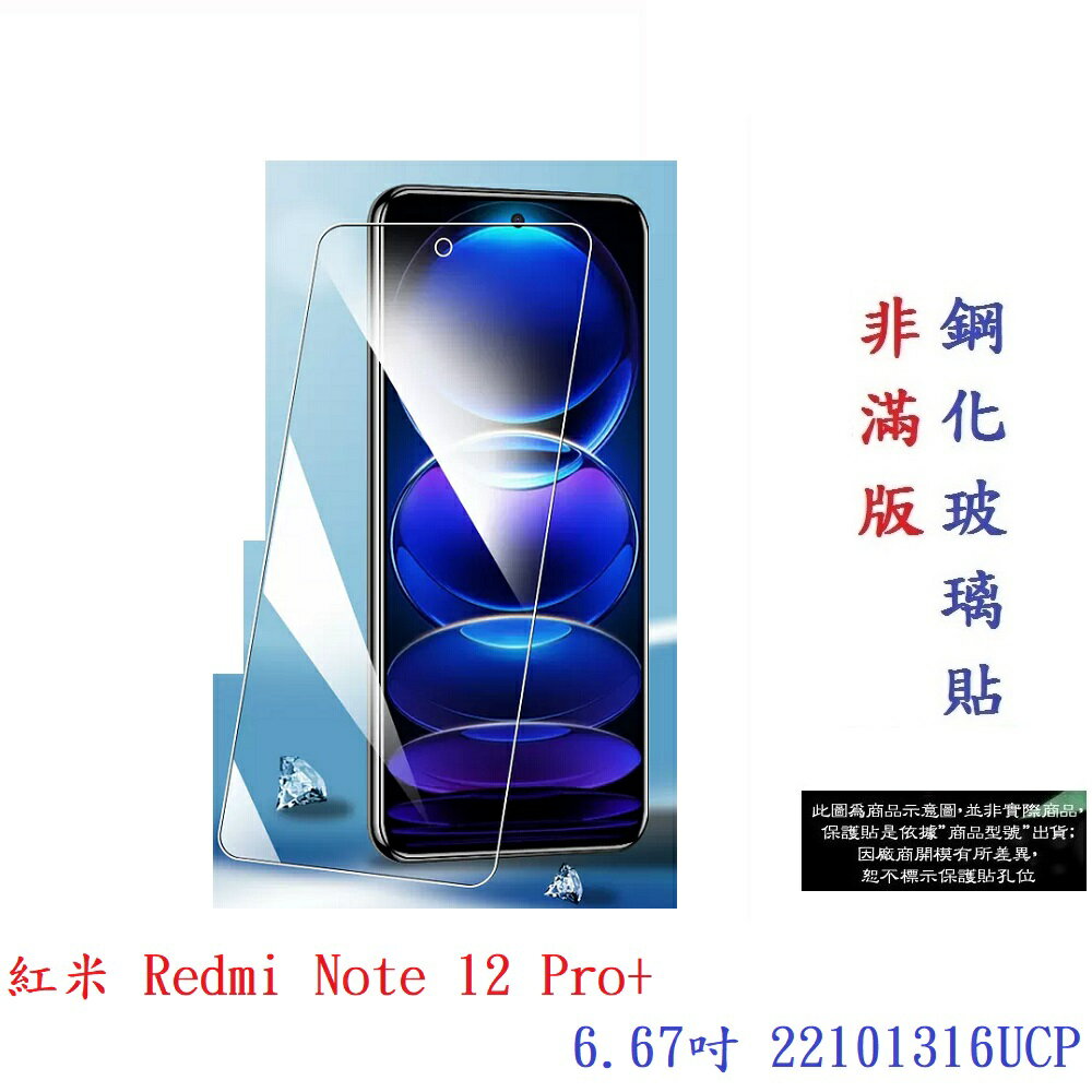 【9H玻璃】紅米 Redmi Note 12 Pro+ 6.67吋 22101316UCP 非滿版9H玻璃貼 硬度強化 鋼化玻璃 疏水疏油