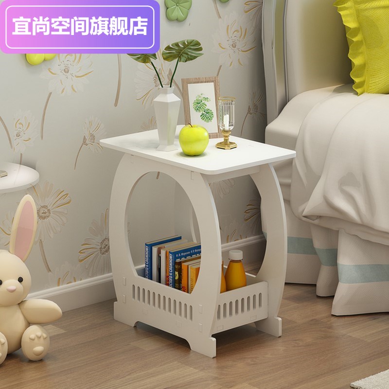 臥室小型創意可移動簡約沙發旁邊小桌子茶幾木質兒童床頭櫃迷你