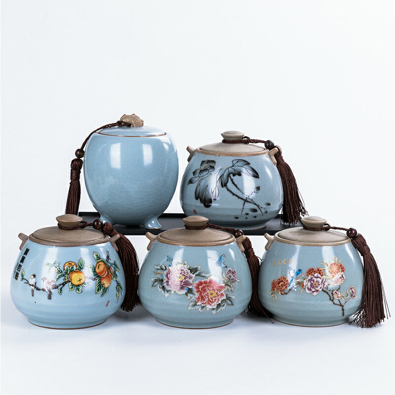 茶葉罐陶瓷密封罐葫蘆茶倉小號中號存茶儲物罐家用便攜茶葉盒茶具