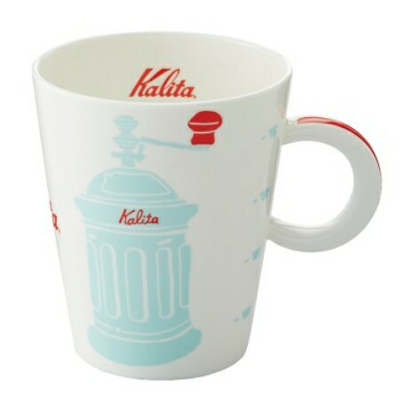 金時代書香咖啡 Kalita 陶瓷馬克杯 磨豆機圖案 藍色 280ml #73111