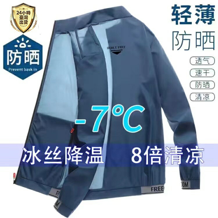 臺灣現貨 M-4XL夏季皮膚衣 防曬衣男 防曬外套 涼感薄外套 防紫外線外套 運動風衣 拼色連帽防曬衣 情侶休閒防曬衣女