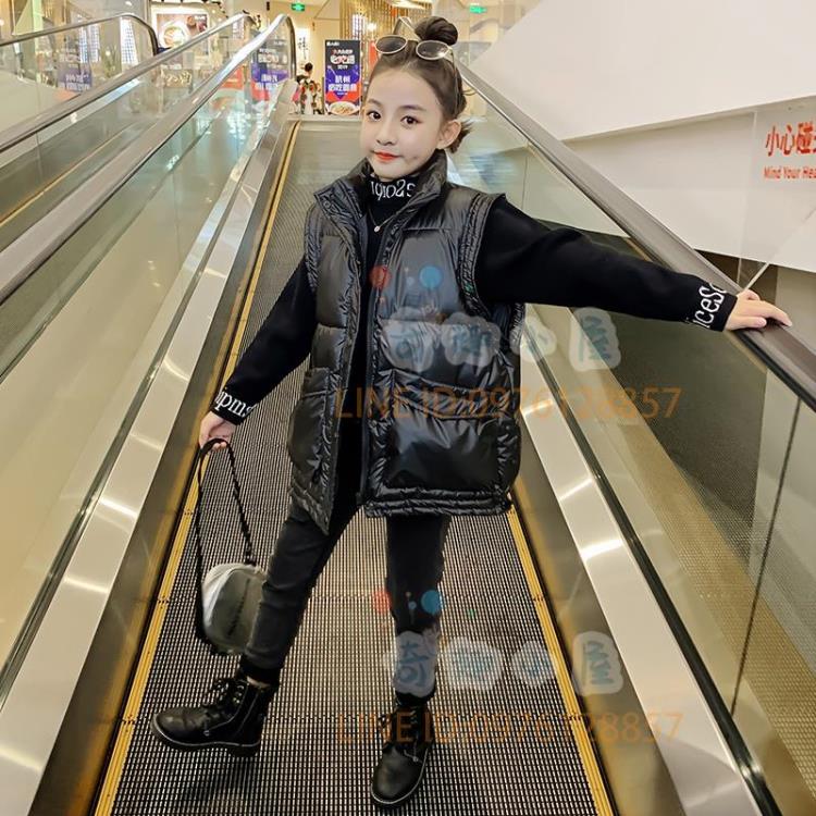 女童馬甲秋冬洋氣大童加厚羽絨棉坎肩兒童裝馬夾外穿【不二雜貨】
