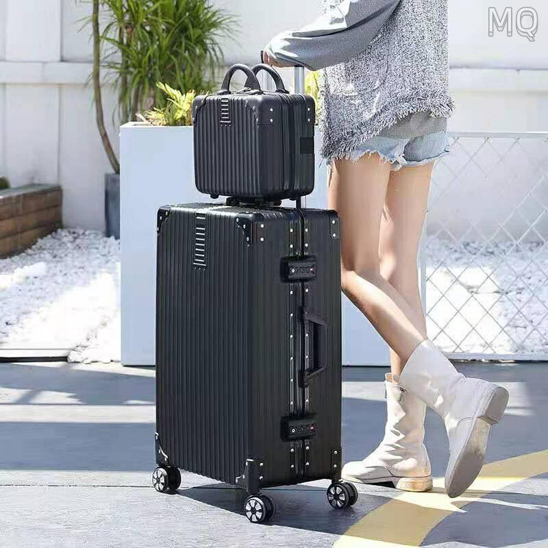 全新 ??鋁框行箱女學生韓版拉桿箱旅行子母箱24寸26寸28寸直角密碼箱