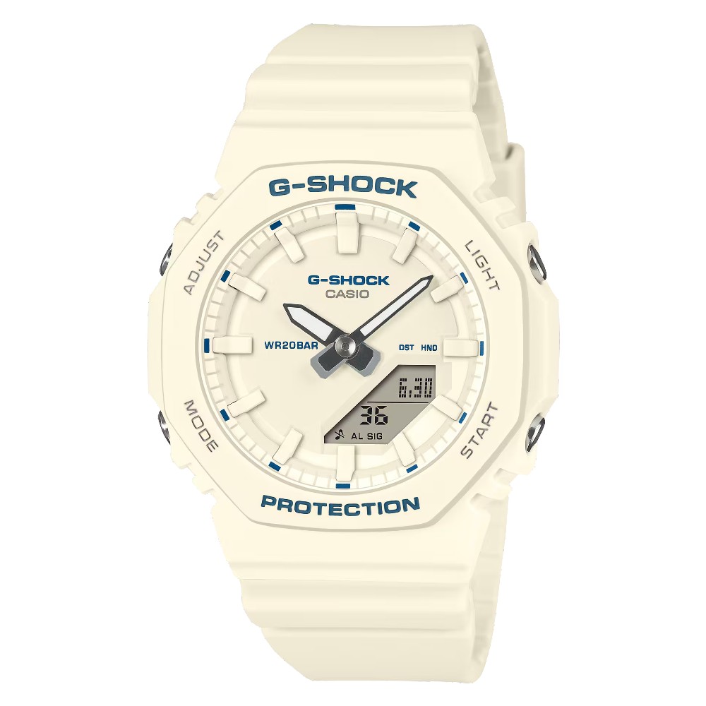 CASIO卡西歐 G-SHOCK GMA-P2100BA-7A 街頭風跳色時尚腕錶 白&藍 40.2mm｜樂天領券現折★全館特惠中★指定刷卡回饋10%