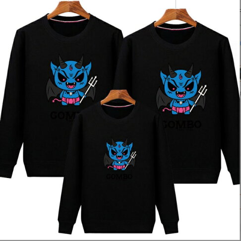 親子裝 小惡魔T恤 長袖T恤 全家福 團體服 衛衣 純棉T恤 圓領長T 親子裝 親子T恤 情侶裝 團體服 一家三口 一家四口 班服 0