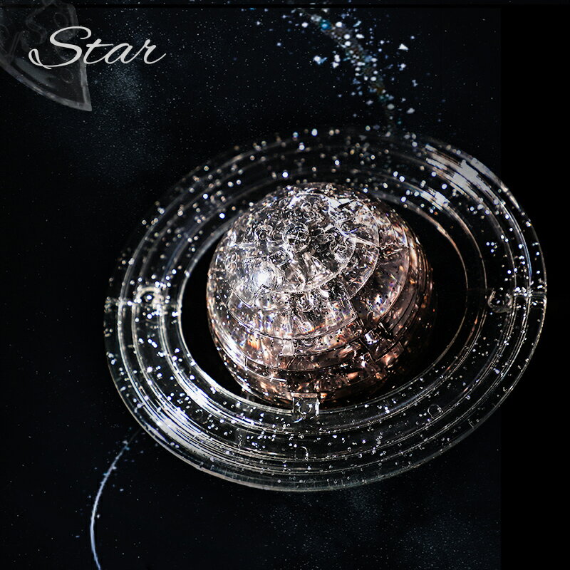 DIY星球宇宙模型桌面擺件土星拼圖星空銀河系水晶球走心表白禮物