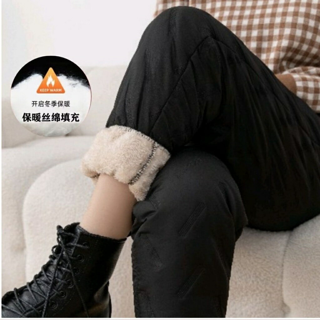女加厚外穿羽絨褲羽絨褲女加厚美拉德棉褲女新款厚款擋風防寒洋氣褲子女秋冬束口褲