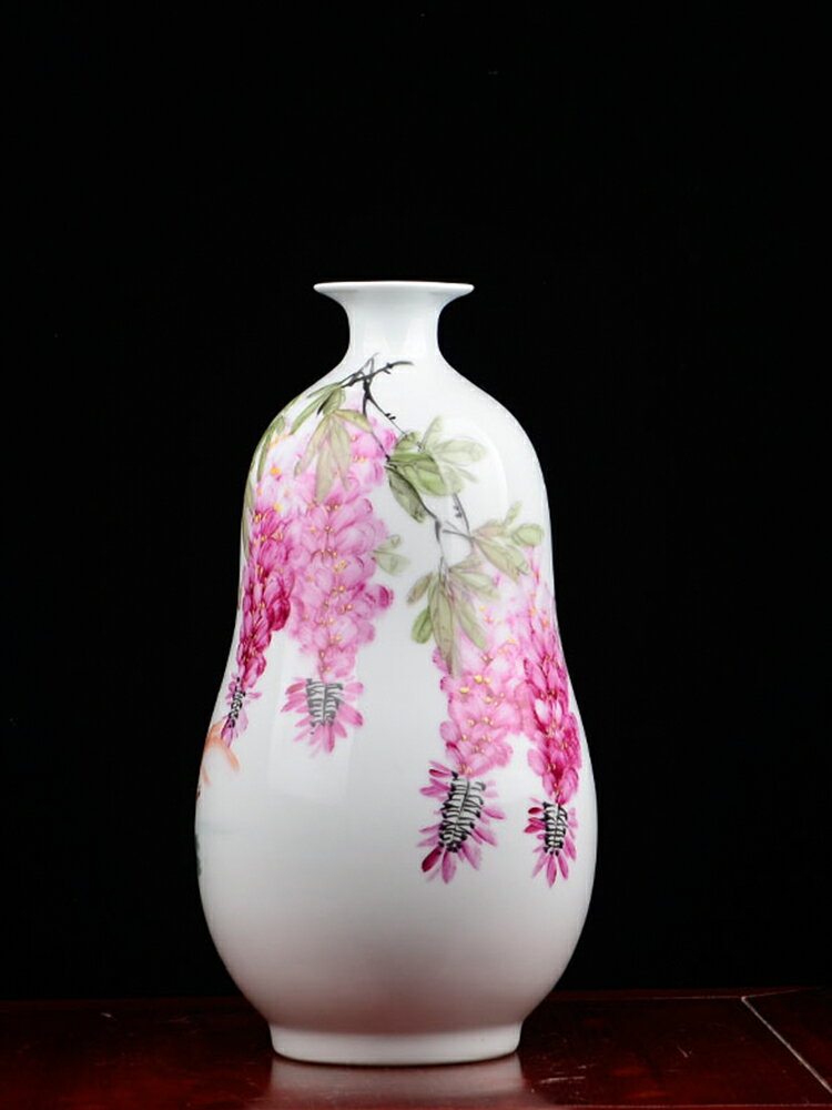 景德鎮陶瓷器大師手繪粉彩花瓶插花器金玉滿堂家居客廳裝飾品擺件