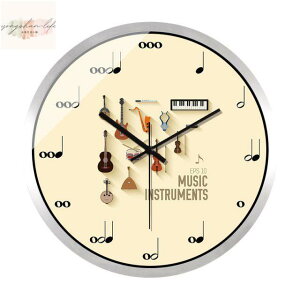 音符鐘錶創意掛鐘琴行音樂學校裝飾藝術時鐘鋼琴教室牆壁石英掛錶
