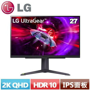 【現折$50 最高回饋3000點】LG 27型 UltraGear 27GR75Q-B QHD 專業玩家電競顯示器