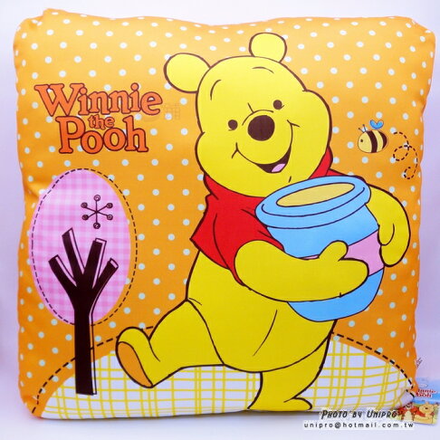 【UNIPRO】糖罐 小熊維尼 Winnie the Pooh 48X48cm 涼感方枕 四方枕 靠枕 大抱枕 維尼 0