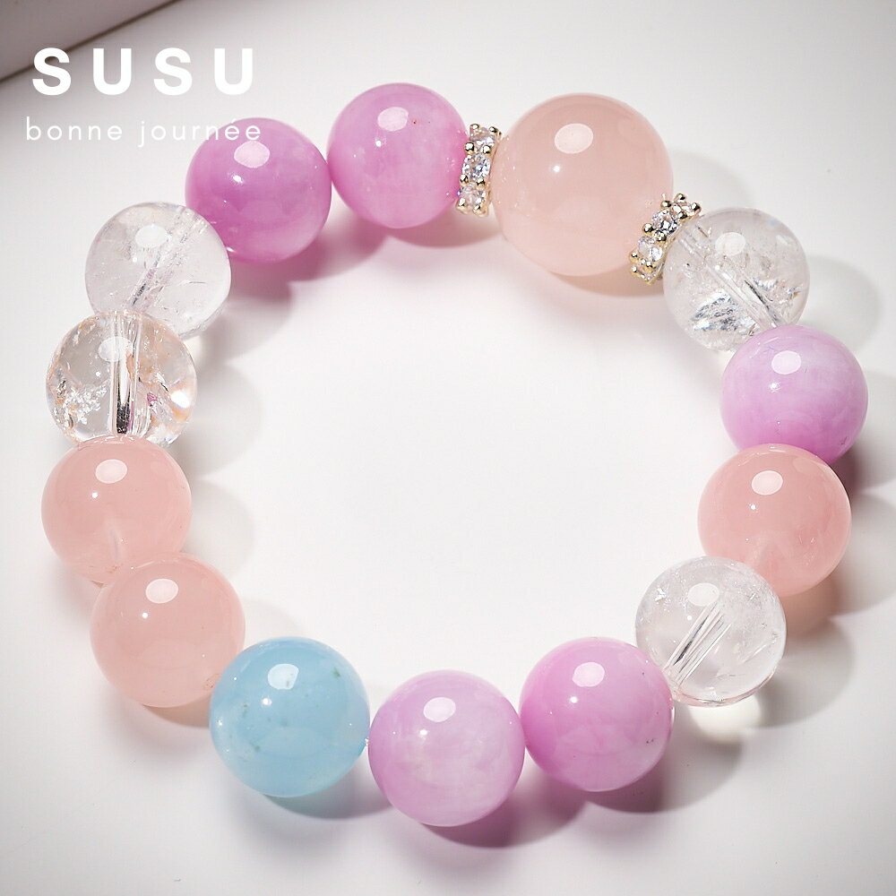 SU SU︱粉紫多寶水晶手鍊❤️粉水晶 紫鋰輝 海藍寶 白水晶 事業運 招財 轉運 能量 防小人 1