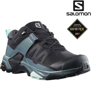 Salomon X Ultra 4 GTX 女款低筒Gore-tex防水登山鞋 L41289600 黑/暴綠/乳白藍綠