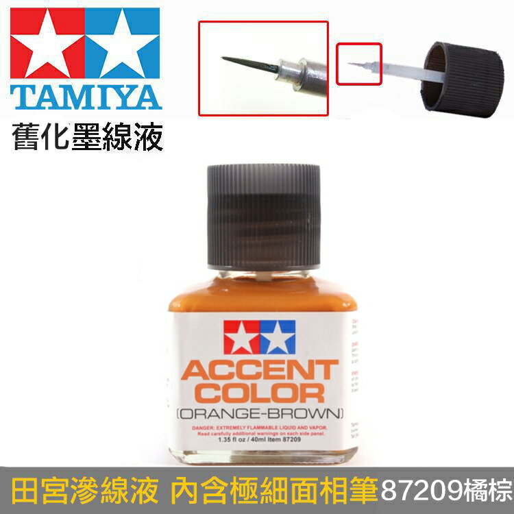 【鋼普拉】現貨 田宮 TAMIYA 鋼彈 軍事 模型專用 滲線液 墨線液 橘棕色 87209 舊化 金屬銹色