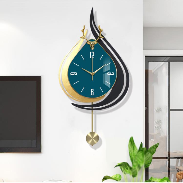 歐式創意鐵藝搖擺掛鐘個性時尚鐵藝玄關客廳家用潮流裝飾藝術時鐘