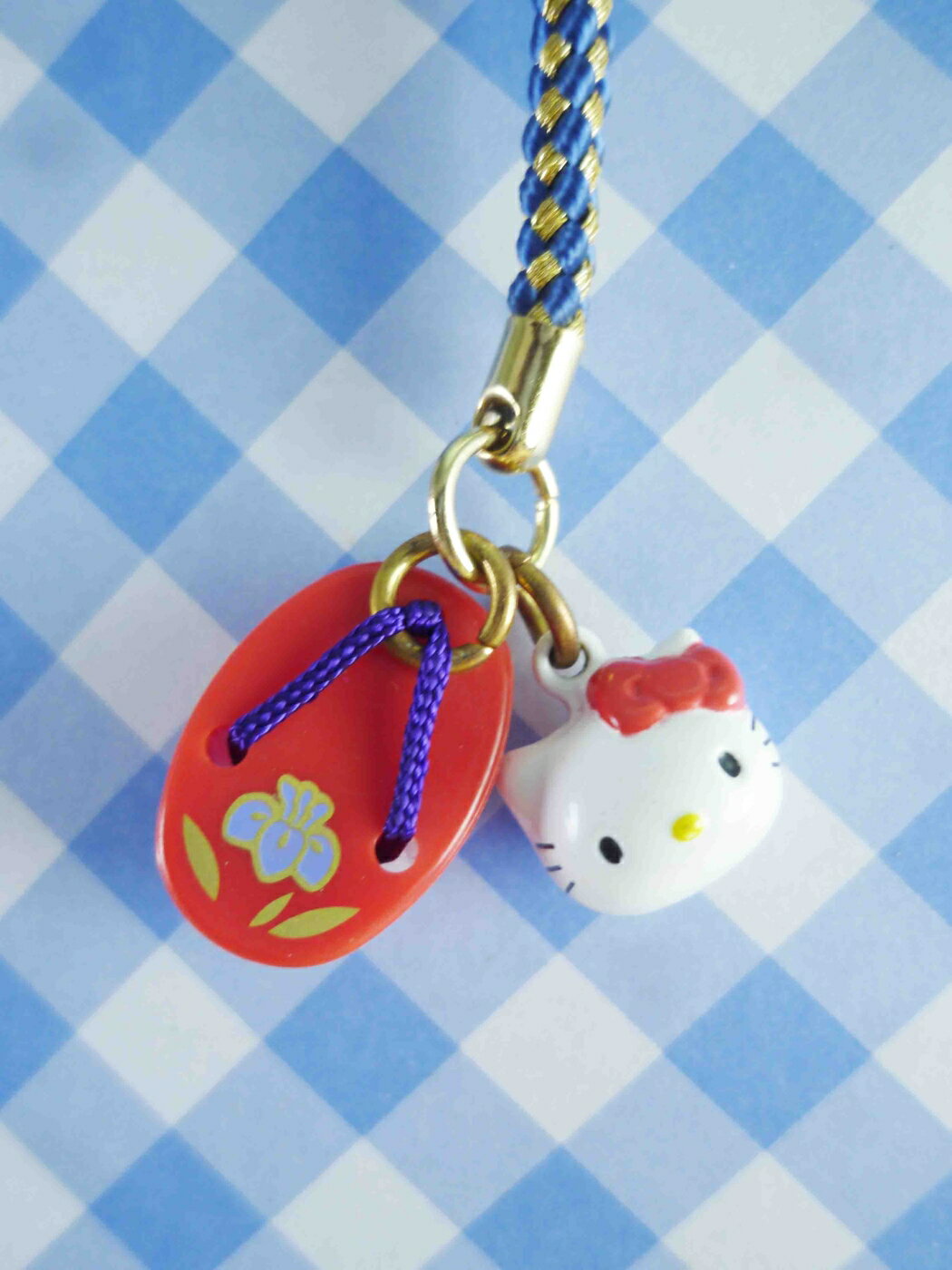 【震撼精品百貨】Hello Kitty 凱蒂貓 KITTY手機吊飾-和風系列-木屐鈴鐺-神秘*70975