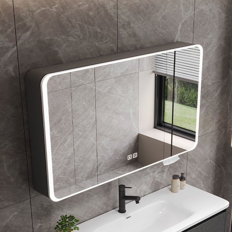智能浴室鏡櫃 太空智能浴室鏡鏡櫃儲物墻式鏡箱收納燈光鏡子除霧衛生間置物架