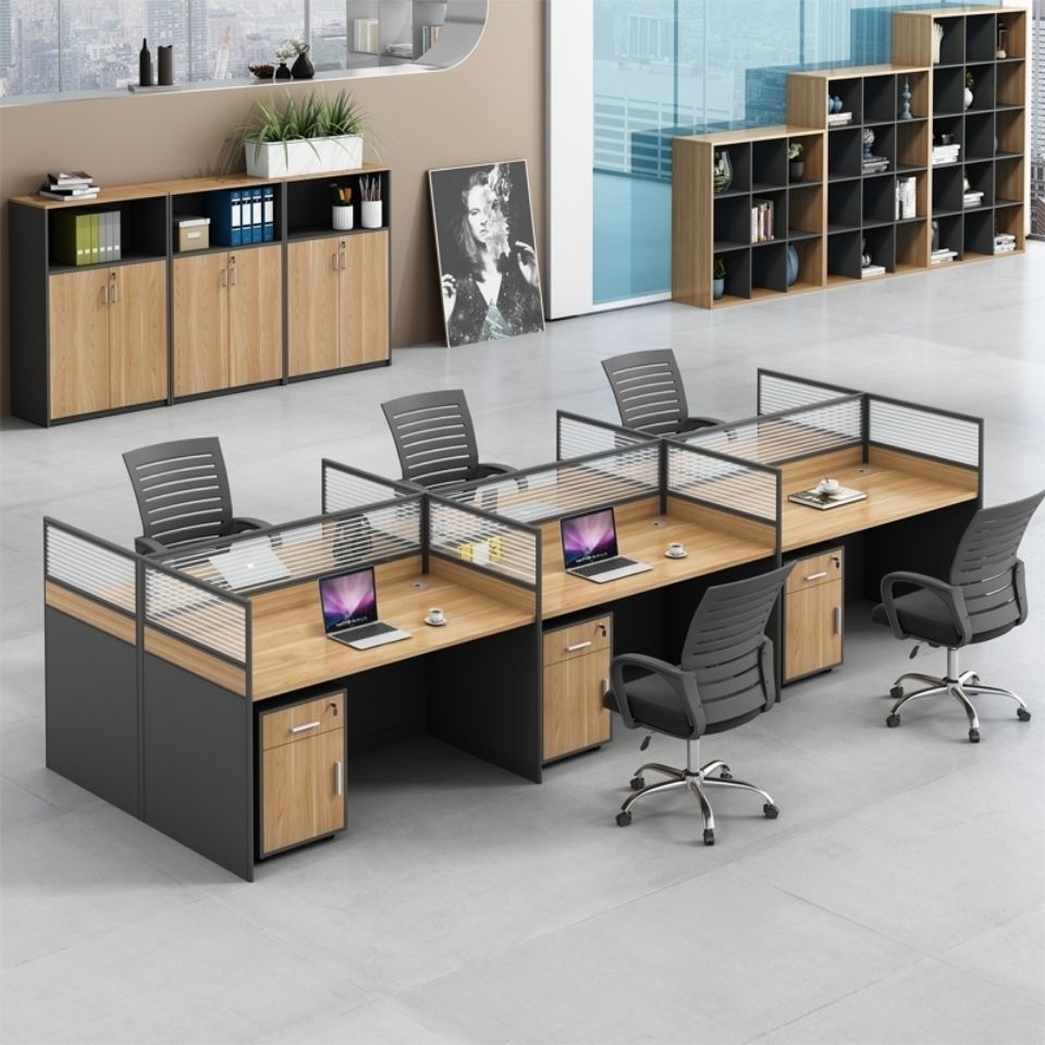 職員電腦辦公桌四人位桌椅組合屏隔斷卡座工作桌