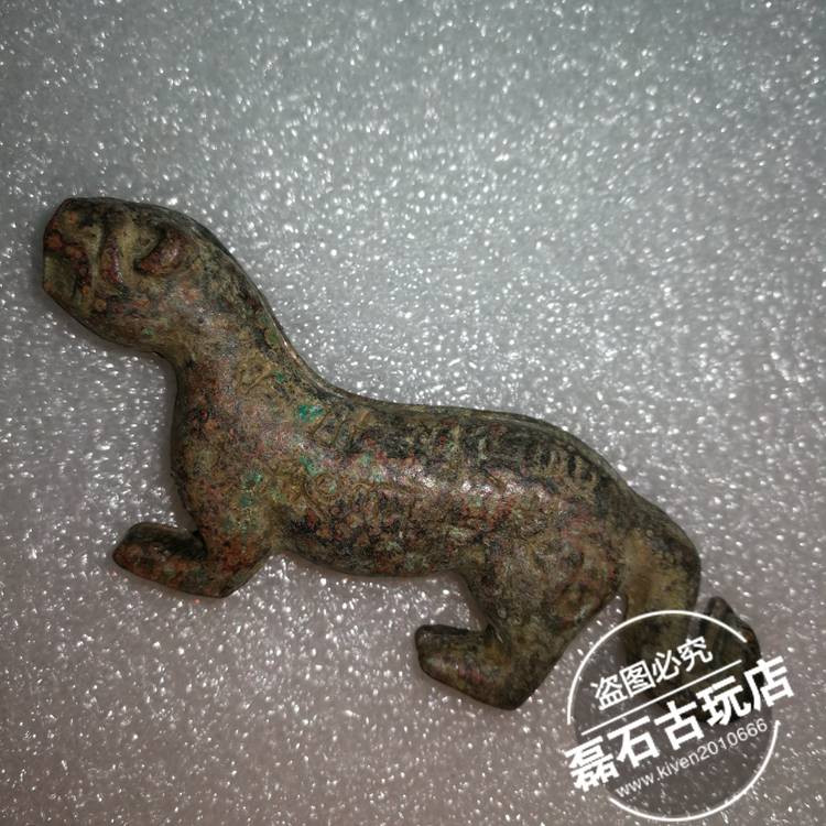 古玩生坑綠銹老銅器仿古出土老銅兵符 古代兵器將軍虎符古董雜件