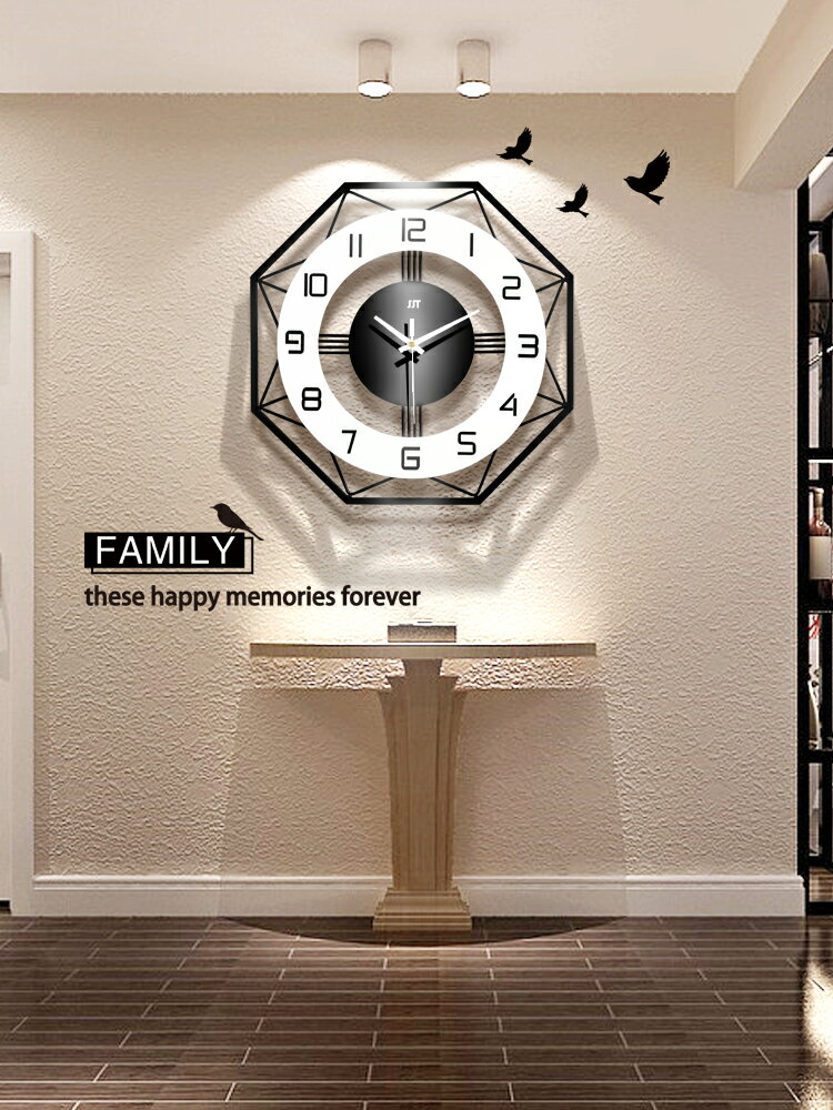 掛鐘 新品上市 現代簡約鐘表掛鐘客廳個性創意時尚北歐時鐘家用表掛墻大氣石英鐘 交換禮物