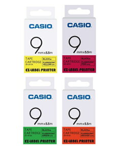 CASIO 標籤機專用螢光色9mm 色帶 /個 XR-9FYW XR-9FGN XR-9FOE XR-9FPK