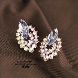 【水晶耳釘】韓版新款時尚OL氣質女花型水晶耳釘耳飾飾品首飾-7001010