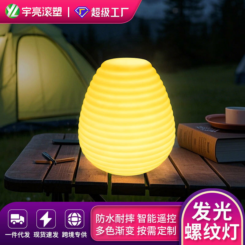 LED燈 蜂窩螺紋 手提小夜燈 露營燈具 遙控照明 居家裝飾