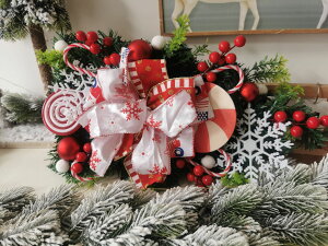 新款圣诞倒挂树圣诞门挂圣诞糖果倒挂树墙面装饰