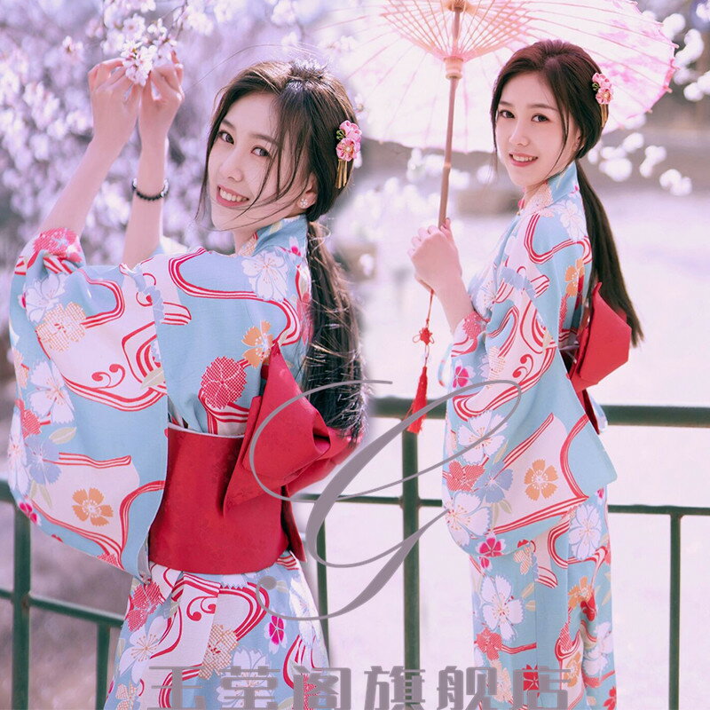 免運 快速出貨 和服改良女日式中國風正裝傳統女裝拍照浴衣日本神明少女vintage 母親節禮物