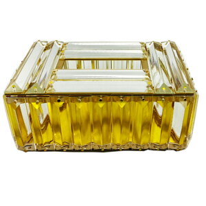 韓式水晶紙巾盒時尚高清玻璃收納盒客廳茶幾有蓋玫瑰金抽紙盒 全館免運