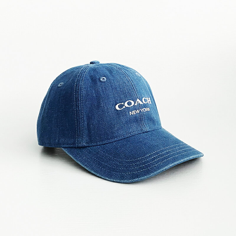 美國百分百【全新真品】COACH 帽子 配件 CAA62 專櫃精品 棒球帽 LOGO 鴨舌帽 牛仔藍 DA92 0